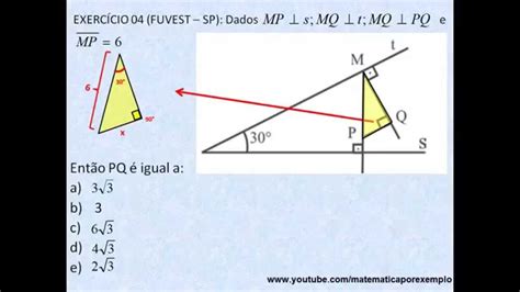 Trigonometria No Triângulo Retângulo Exercício 04 Youtube