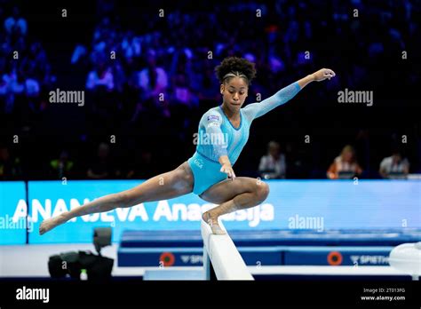 Antwerp, Belgium. 1st Oct, 2023. Skye Blakely (USA) on the Balance Beam