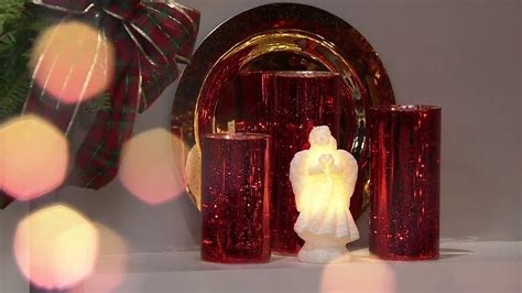 Set Of 3 Illuminated Mercury Glass Pillars By Valerie On QVC YouTube