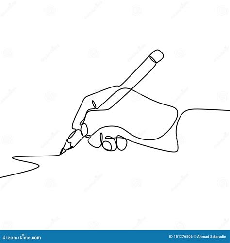 One Line Hand Writing Continuous Line Drawing Stock Vector