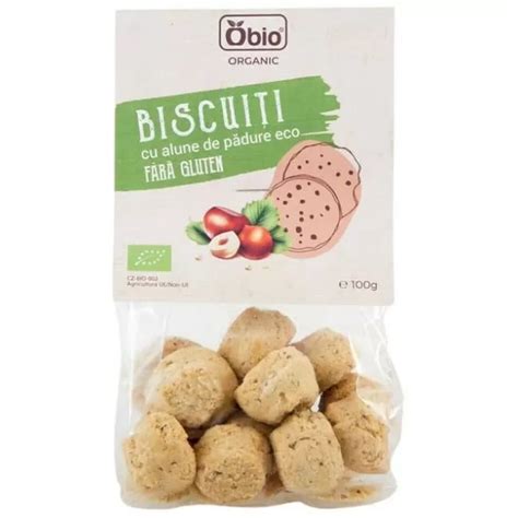 Biscuiti Cu Alune De Padure Fara Gluten Bio 100g Obio RevoBio Ro