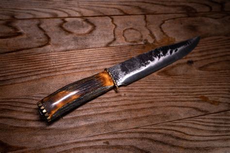 Hunting Bowie Knife Rustic Hand Forged Unique Personalized Handcrafted Fathers T Collector