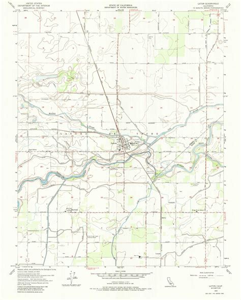 Classic Usgs Laton California 75x75 Topo Map Mytopo Map Store