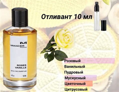 Туалетная вода Мансера Roses Vanille (Роза и Ваниль) ОТЛИВАНТ Вода ...
