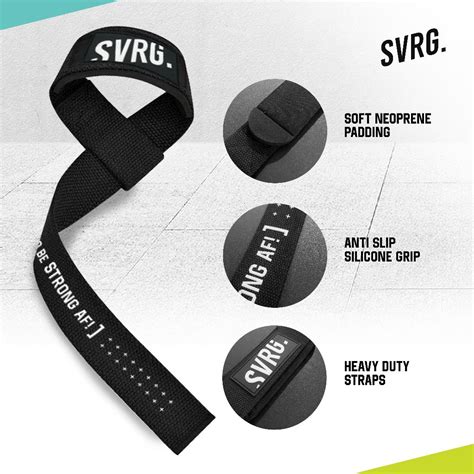 Weight Lifting Wrist Strap Strap Angkat Beban Gym Hitam Svrg