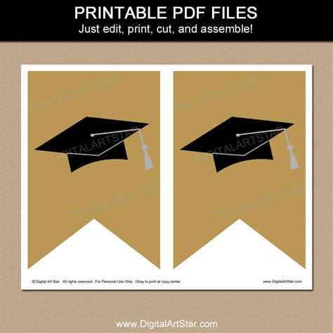 Black and Gold Graduation Banner | Digital Art Star