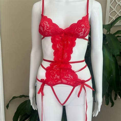 Intimates Sleepwear Elegant Red Lace Lingerie Set Poshmark
