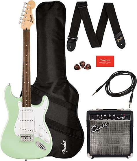 Fender Squier Sonic Stratocaster Pack Surf Green Bundle With Frontman 10g Amp Gig