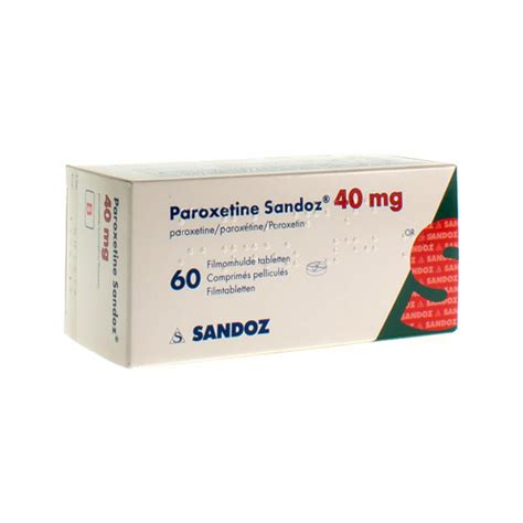 Paroxetine Mg Sandoz Comp X Mg Apotheek Puttemans