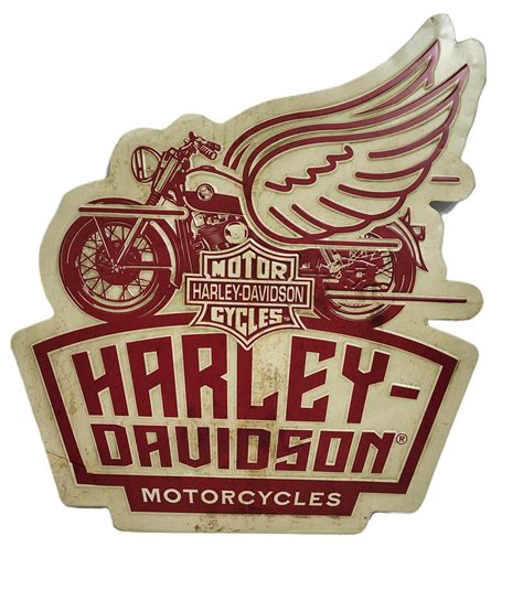 Harley Davidson® Winged Motorcycle Metal Sign House Of Harley®