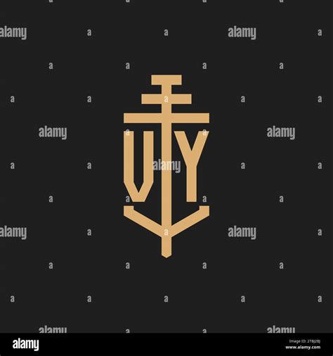 Vy Initial Logo Monogram With Pillar Icon Design Vector Law Firm Logo