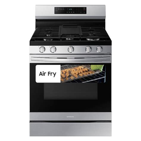 Samsung 30 In 5 Burners 6 Cu Ft Self Cleaning Air Fry Convection Oven Freestanding Smart Natural