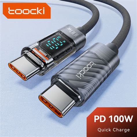 Toocki 100W Transparent USB C To Type C Cable PD Fast Charge USB C To