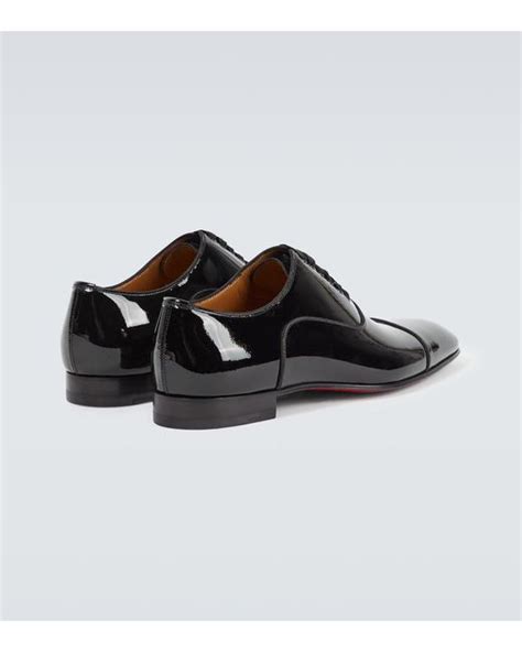 Christian Louboutin Greggo Patent Leather Oxford Shoes In Black For Men