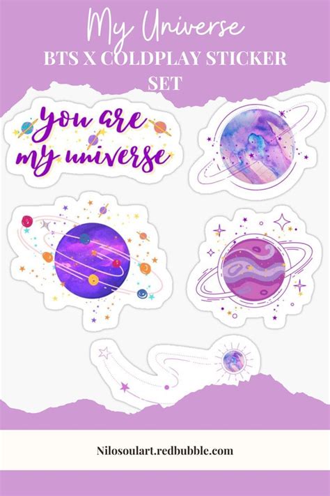 My Universe Sticker Set BTS Coldplay Sticker Set Sticker Design