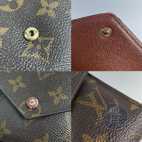 【一元起標 0502】louis Vuitton 路易威登 M62472 原花 信封 短夾 帆布釦 精品皮夾 Yahoo奇摩拍賣