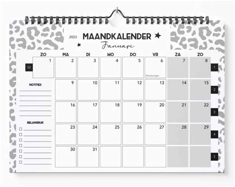 Fyllbooks Maandkalender A Zwart Wit Kopen Invulboekjes Nl