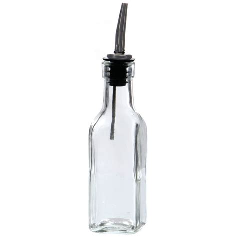 Hubert Oz Clear Glass Olive Oil Bottle With Stainless Steel Pourer