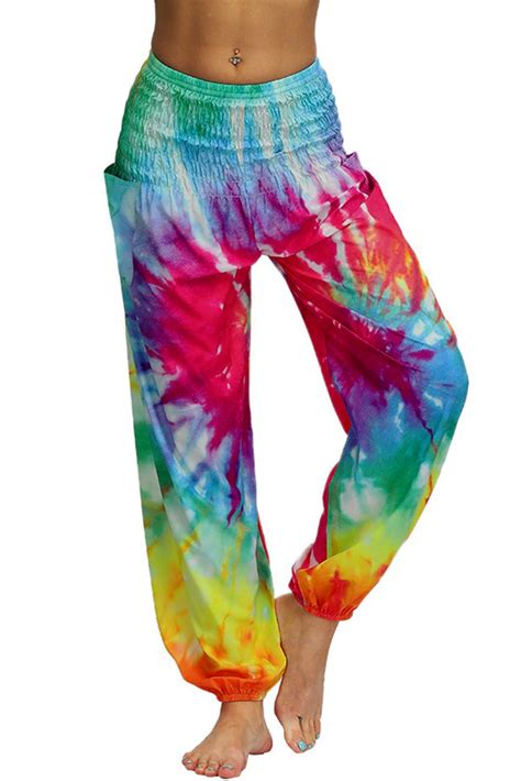 Us 7 48 Dropship Multicolor Boho Tie Dye Casual Loose Hippy Harem Pants