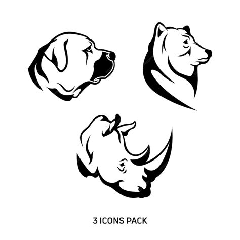 Premium Vector | Animal 3 icons pack