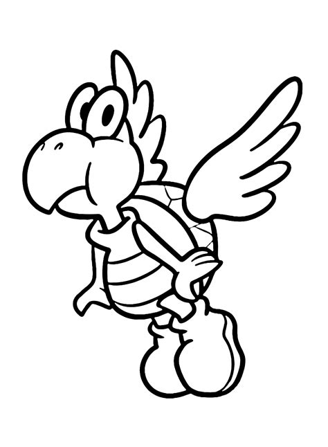 Koopa Troopa Para Colorear y Pintar Imágenes Para Dibujar Gratis