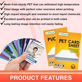 50sets PVC Card Sheet PET A4 Size For ID Printing Bag Tag Calling Card