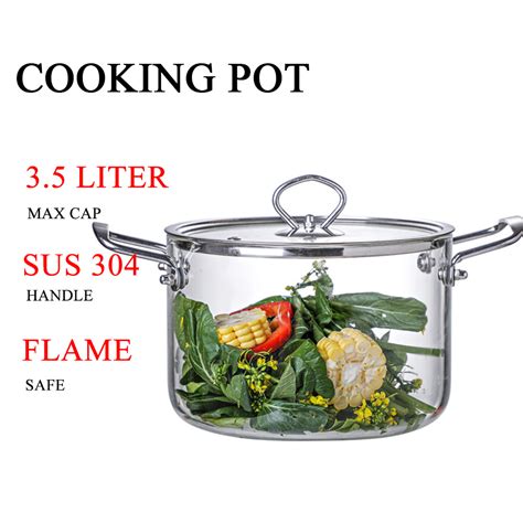 Heat Resistant High Borosilicate Clear Flame Safe Soup Stock Cooking