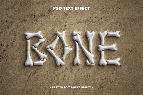 Premium Psd Bone Editable Text Effect