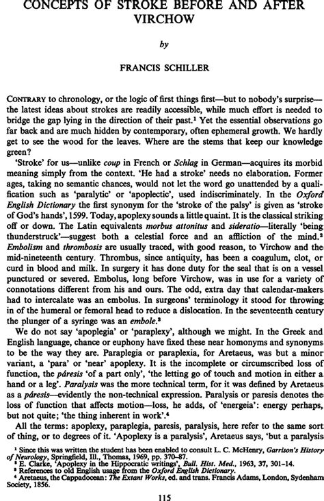 CONCEPTS OF STROKE BEFORE AND AFTER VIRCHOW | Medical History | Cambridge Core