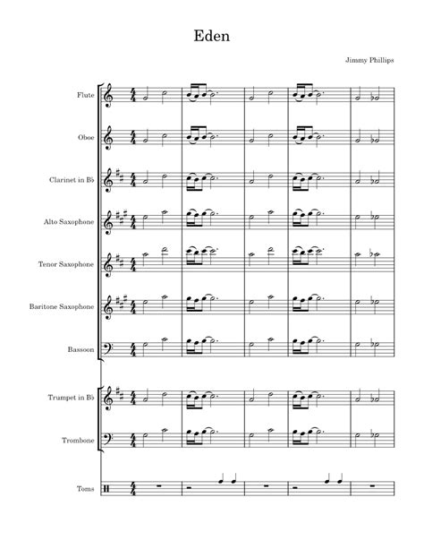 Eden Tig Era Theme Original Sheet Music For Trombone Flute Oboe