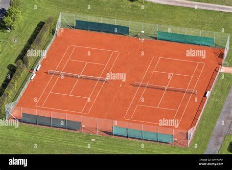 Tennis Court Seen From Above Stock Photo Alamy