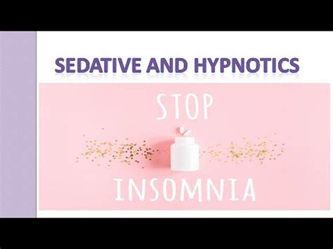 Sedatives And Hypnotics Definition And Classification YouTube