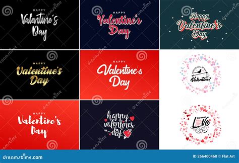 Hand Drawn Black Lettering Valentine S Day And Pink Hearts On White