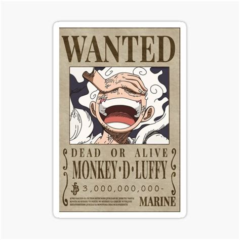 Sticker For Sale Mit Ruffy Wanted Poster Post Wano Aktualisierte