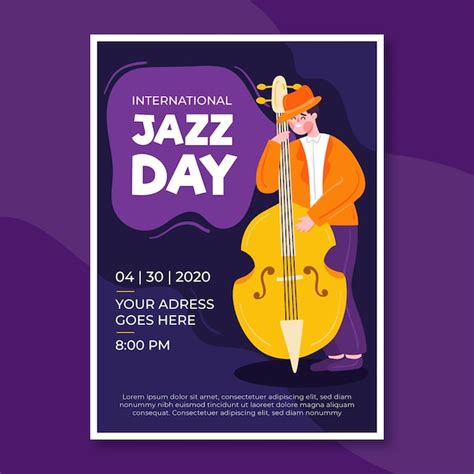 Folheto De Dia Internacional Do Jazz De Design Plano Vetor Gr Tis