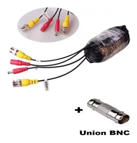 Cable Siames Coaxial 18 50m Para Camara Cctv Con Union Meses sin interés