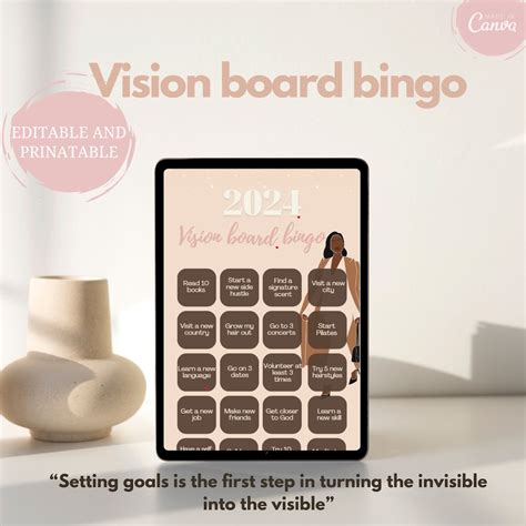 Vision Board Bingo Card Etsy