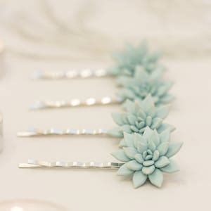 Pcs Blue Succulent Hair Pins Hairpin Bobby Pins Hair Plants Etsy