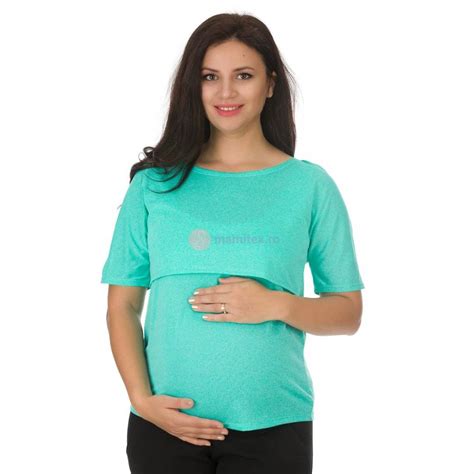 tricou sarcina  alaptat albastru verzui