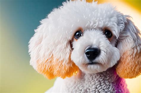 Premium Ai Image Closeup Of Poodle Dog On White Background Ai Generative