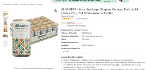 Cerveza Alhambra Lager Singular Pack De Latas X Cl