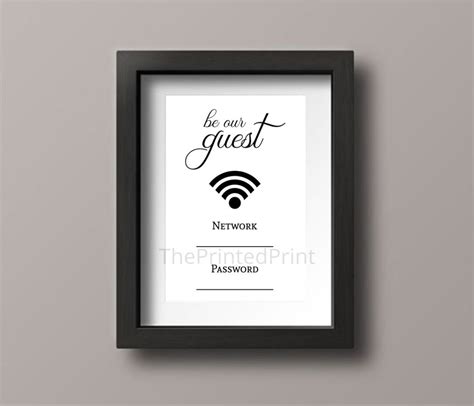 Wifi Network And Password Print Instant Download Hotel Etsy