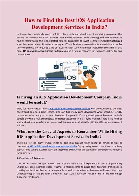 PPT How To Find The Best IOS Application Development Services In