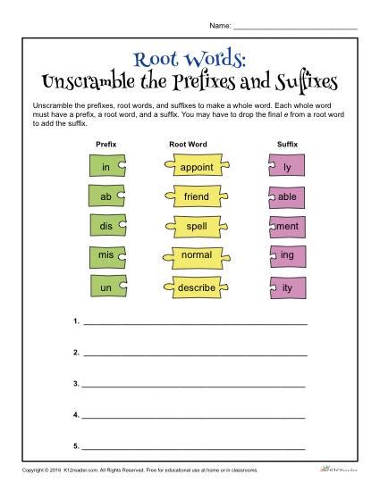 Prefixes And Suffixes Interactive Worksheet For Grade 3 Live Worksheets Library