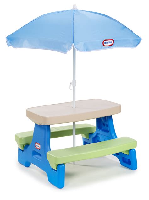 Little Tikes Easy Store Picnic Table With Umbrella Multi Color 4200