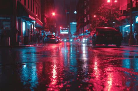 Futuristic Dark Cyberpunk City Dystopia Streets Colorful Neon Lights