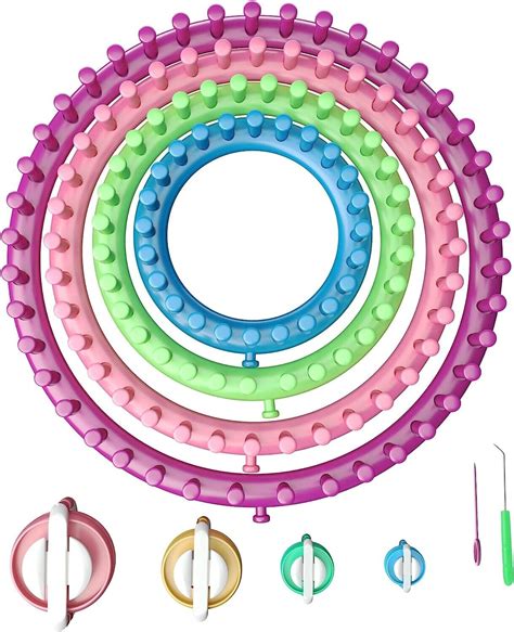 Round Knitting Looms Set Craft Kit Tool With Hook Needle And 4 Pompom