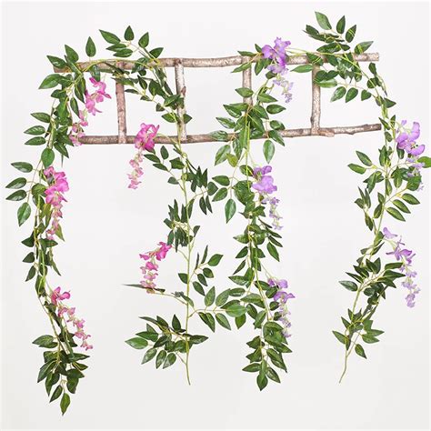 Künstliche Wisteria Blumenranke Ivy Leaf Girlande Seidenrosen Für