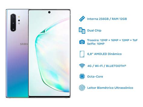 Smartphone Samsunggalaxy Note 10 256gb Prata 4g 12gb Ram 6 8” Câm