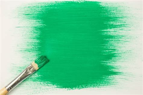 Pintura Verde Con Pincel Foto Premium